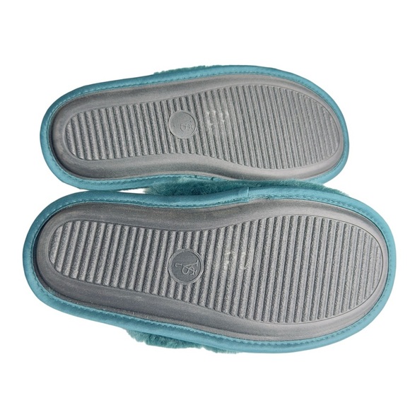 Victoria's Secret Green Fuzzy Faux Fur Logo Slip On‎ Slippers Women’s Size L - Picture 9 of 10